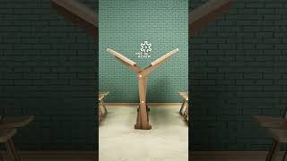 DIY Folding Dinning Table Design. 4 Chairs Hidden Inside