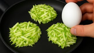 Easy Breakfast Recipe with Eggs & zucchini in 5 minutes! Cheap, Quick & Super Tasty!