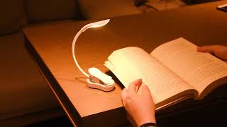LOYLOV RL10 Clip on Book Light for Reading in Bed at Night, USB Rechargeable Touch Switch