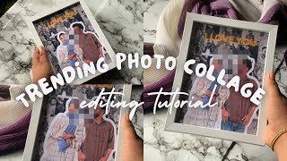 Trending photo collage editing tutorial 💜🍒photo editing / photo frame editing / editing malayalam