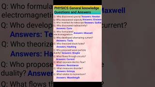 Physics General knowledge Questions and answers | Gk questions | Gk quiz |Gk science