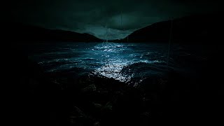 Powerful Rainstorm at the Ocean with Nonstop Thunder Sounds for Sleeping, Dimmed Screen Sleep Sounds