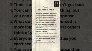 Truth You Need to Know #lifechangingadvice #motivation #lifelessons #inspiration #selfimprovement