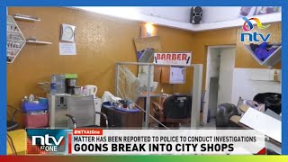 武装した悪党が白昼堂々とナイロビ市内の商店に侵入し、商品を盗む