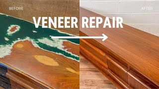 Veneer Repair & Color Matching: Mid Century Modern Furniture Restoration | Surprise Challenges