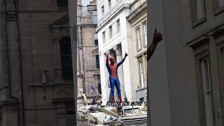 Spiderman 4 BTS in Town🇬🇧 #notlikeus #shooting #bts #uk #shorts #greenscreen  #kendricklamar