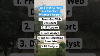 Top 5 Tech Careers You Can Start Without a Degree #techgrads #techcareers #techpath
