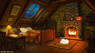 🌧️ cozy rainy autumn day | 1940s bedroom ambience with oldies playing in another room for sleep