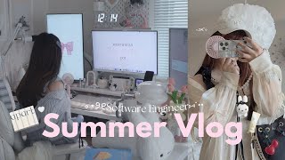 Summer Vlog 🌳 | Days in the Life of a Homebody Software Engineer 🎧⸝⋆ | Little Rooms, Stanley