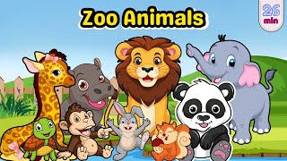 Toddler Education Zoo Animals for Kids | Animal Words in English with Real Sounds & Pictures