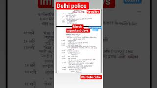 March ke Important Days🎯 #delhipolice #ssc #india #study#motivation #gk #viral #upsc #youtubeshorts