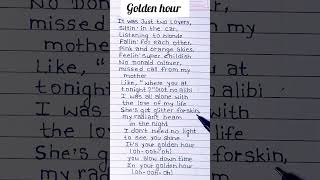 golden hourSong by JVKE #lyricsvideo #ytshortsvideo #song lyrics #shortsvideo #Golden hour song