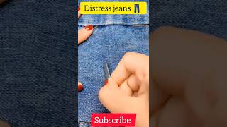 How to distress jeans in a minute #distress #shorts #trending #youtubeshorts