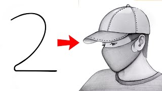 How to draw a Boy With Cap -Easy drawing || Pencil Sketch for beginners || boy drawing