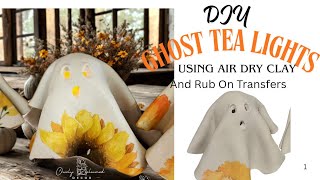 Crafting Boo-tiful Ghosts With Farmhouse Charm: Easy Air Dry Paper Clay Ghost Tea Lights, DIY