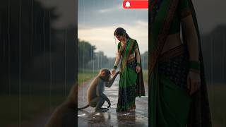 The Brave Girl Who Saved a Monkey’s Baby – A Heart Touching Story ❤️ #husnarasiddiqui #aistory