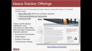 Ideaca Presents:  Integrating Resource Management with Sales + Service Delivery - Part 4.wmv