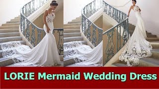LORIE Mermaid Wedding Dress Sleeves 2019 Vintage Lace Sweetheart Neck Bridal Gown Backless Wedding