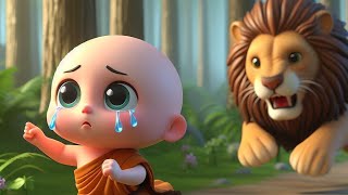 little monk🥺 with 🦁 Lion