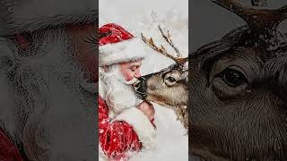Cute Christmas TV Background 🎅🦌 | Santa Reindeer Cozy Holiday Screen Wallpaper #shorts #viralshort