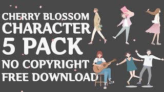 桜ソースキャラクター5点セット[無料配布、無料ダウンロード] [No Copylight、 Free Download]