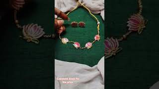 Enamel lotus minimal choker #lotusjewelry #manjuwarrier #kasvi #manjuwarrierjewellry #minimalchic
