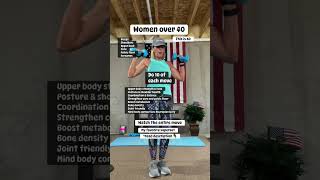 Wide Grip Curl + Shoulder Press Superset Strong Arms & Core #womenover40 #agewell