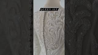 Queen Aly | Ivory | Queen Bridal #bohobride #sequinweddingdress #glamwedding #bohoglam #bellsleeves