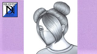 How to Draw a Girl with Double Bun Hairstyle 👧 || pencil Sketch For Beginners || Girl Drawing