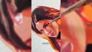 Oil Painting a Cute Girl Face | Realistic Portrait Art | @sajibnag_officials