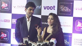 Hot Amrapali Gupta With Husband Yash Sinha | IWM Digital Awards 2018