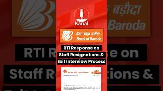 Bank of Baroda RTI Response on Staff Resignations and Exit Interview Process