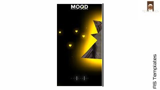 MOOD😶 || Feeling the👊music🎶|| Template video || with Yellow🟡 Hearts❤💞|| Black screen template video.