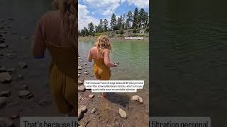Off-grid life teaches you real quick: water is life #offgrid #Homesteader #lakelife #adventure