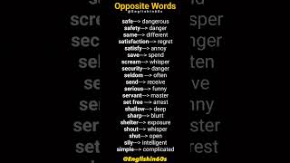 Common opposite words #english #ssccgltier2 #sscchsltier2 #sscmtsvocab #sbiclerk #sbipo #grammar