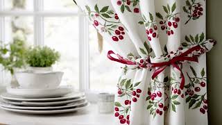 Retro Botanical Kitchen Curtains Inspired by Justina Blakeney’s Earthy Aesthetic