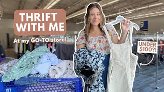 My cart was OVERFLOWING!! | Thrift With Me | Thrift Haul Try On | Goodwill Thrift Haul