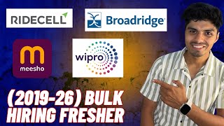 Wipro, Meesho, TATA, Akamai  BulkHiring | 2019 - 2025 Batch | Fresher Jobs | Rojgaardotcom