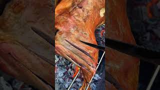 yummy food (Cutting old ham and Roasted whole sheep ) #meat #food #grilltime