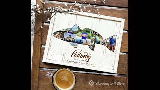 Redfish Fishing Photo Collage Canvas Birthday Gift for Him Christmas Gift Idea