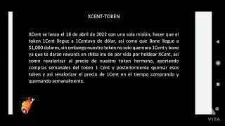 Ecosistema 1Cent- Xcent que hará que bone llegue a $1000 y 1cent a $0.01 y te dará recompensas shiba