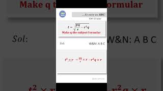 Change of subject formula.