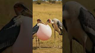 #WildlifeShorts | Adjutant Bird Bursts the Giant Belly #AnimalTransformation #RealisticNature