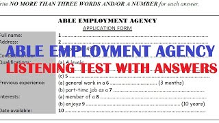 Able employment agency listening test with answers #ieltslisteningtestpractice
