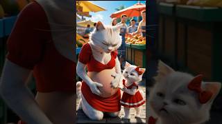 Pregnant Cat  at fruit market scares kittens! 😻🎯  #cat #catlover #shorts #shortvideo #funny