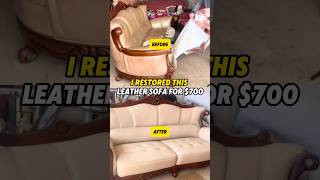 I Restored This Leather Sofa for$700#diy #sold #revamping