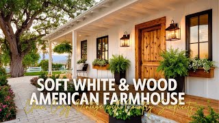 Soft White & Wood American Farmhouse Interiors   Clean, Cozy Vintage with Country Simplicity