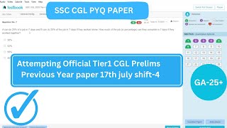 Attempting Testbook Live Mock Test | CGL Prelims | 27 February 2024 | 17th july shift-4|2023