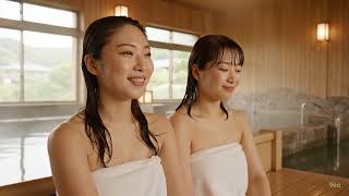 【AI生成】温泉施設で休息している日本人アイドル
