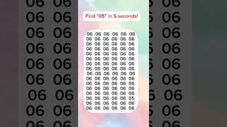 Only 1% Can Spot the Hidden "05" in 5 seconds! 🔍 | Brain Puzzle Challenge #shorts #puzzlegame